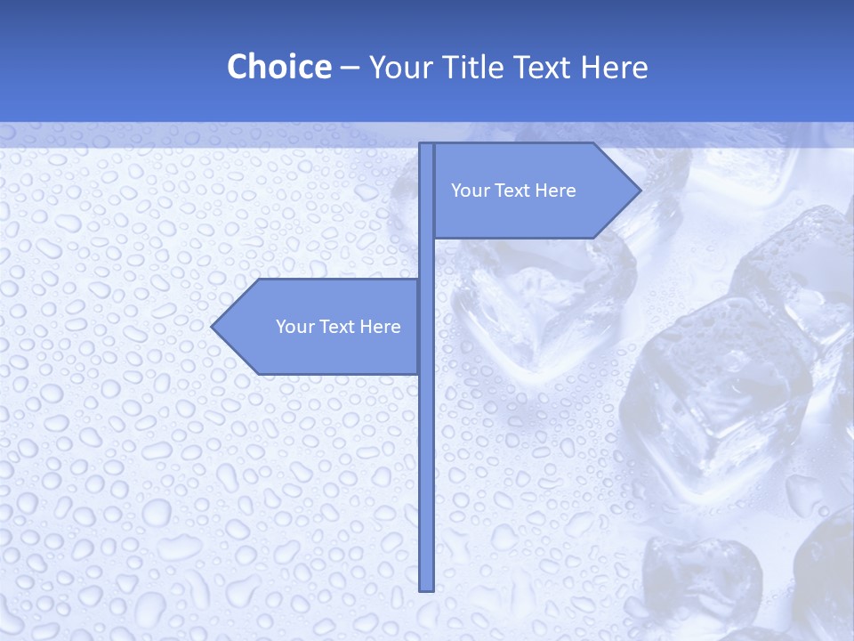 Ice Cubes Blue Objects PowerPoint Template