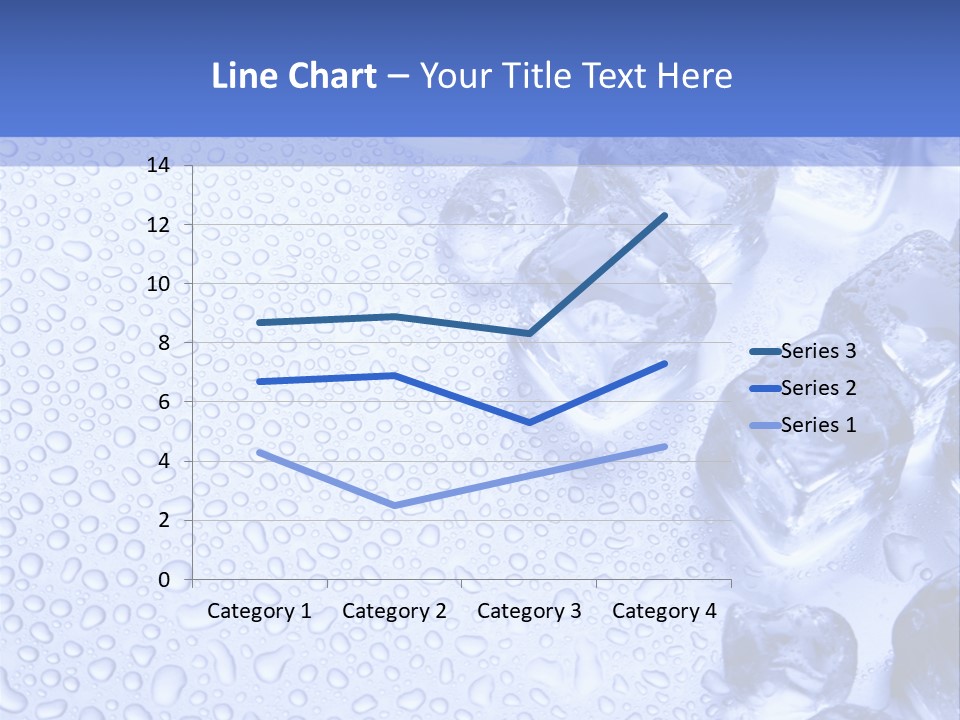 Ice Cubes Blue Objects PowerPoint Template