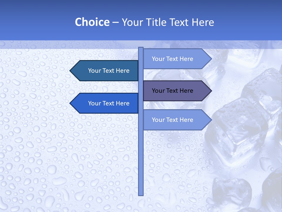 Ice Cubes Blue Objects PowerPoint Template