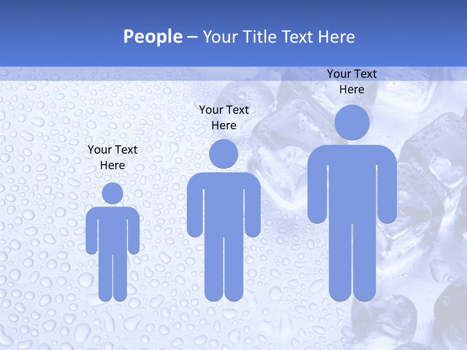 Ice Cubes Blue Objects PowerPoint Template