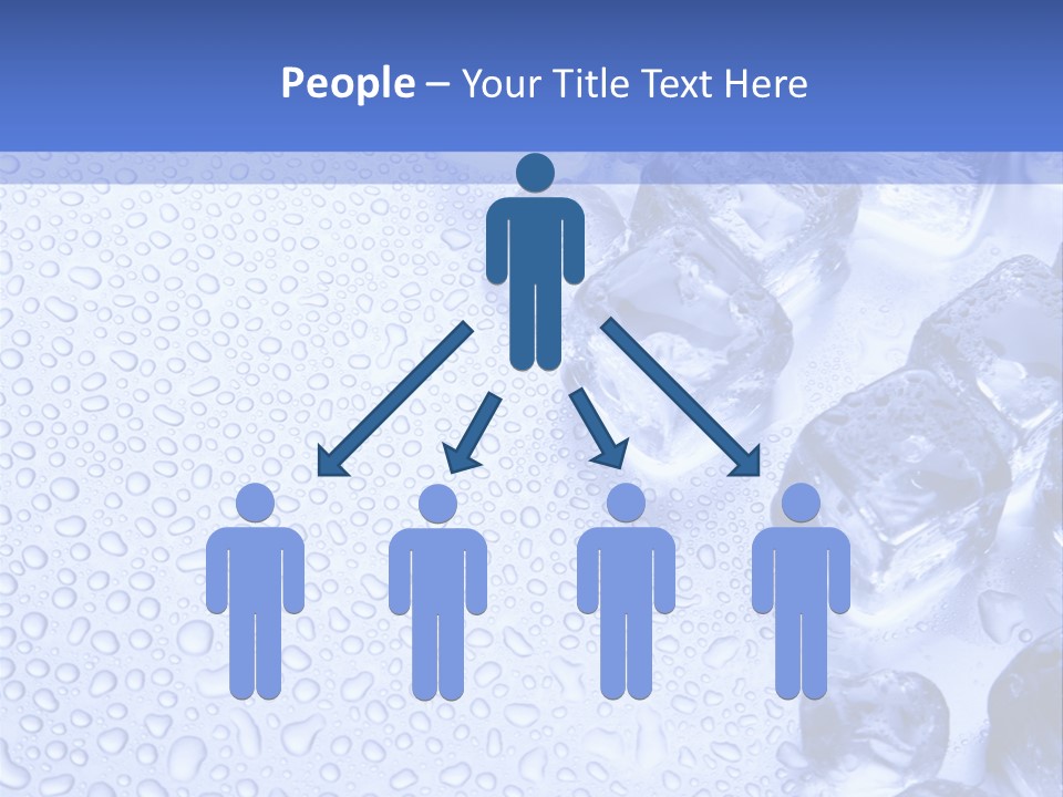 Ice Cubes Blue Objects PowerPoint Template