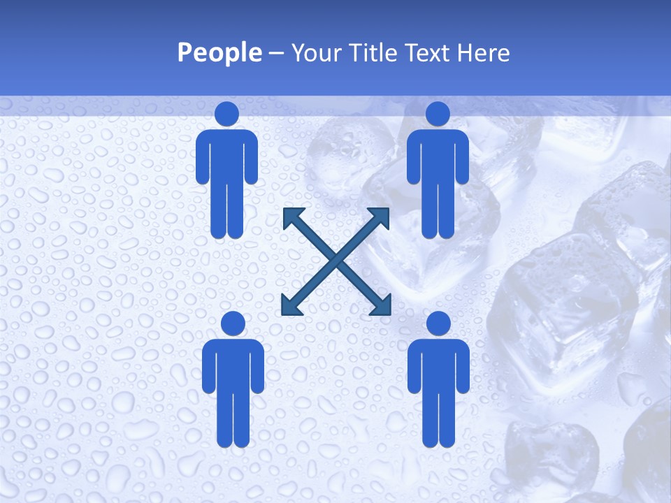 Ice Cubes Blue Objects PowerPoint Template