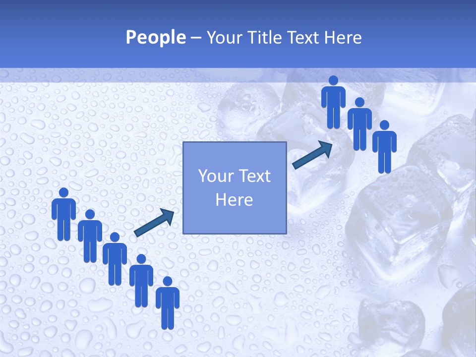 Ice Cubes Blue Objects PowerPoint Template