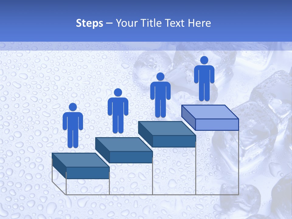 Ice Cubes Blue Objects PowerPoint Template