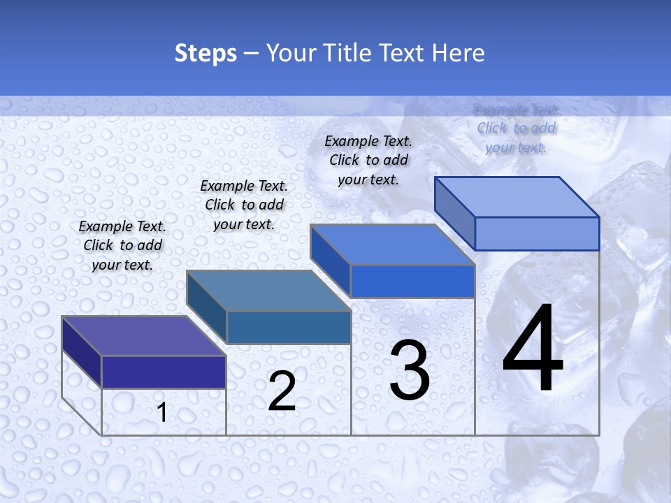 Ice Cubes Blue Objects PowerPoint Template