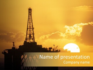 Sunset Oilrig Offshore PowerPoint Template