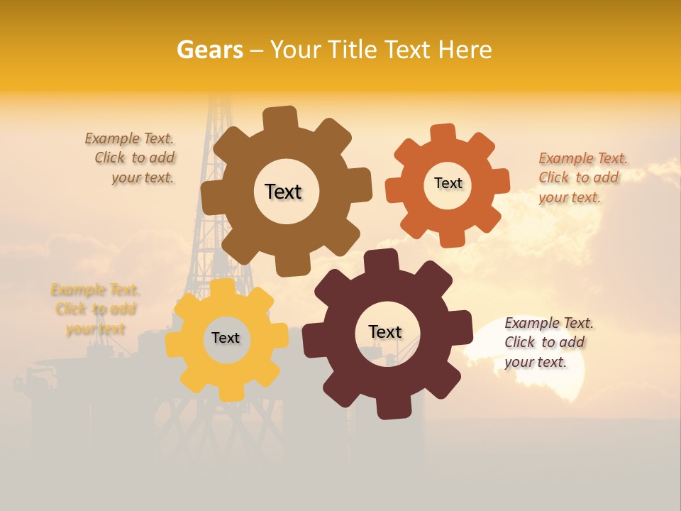 Sunset Oilrig Offshore PowerPoint Template