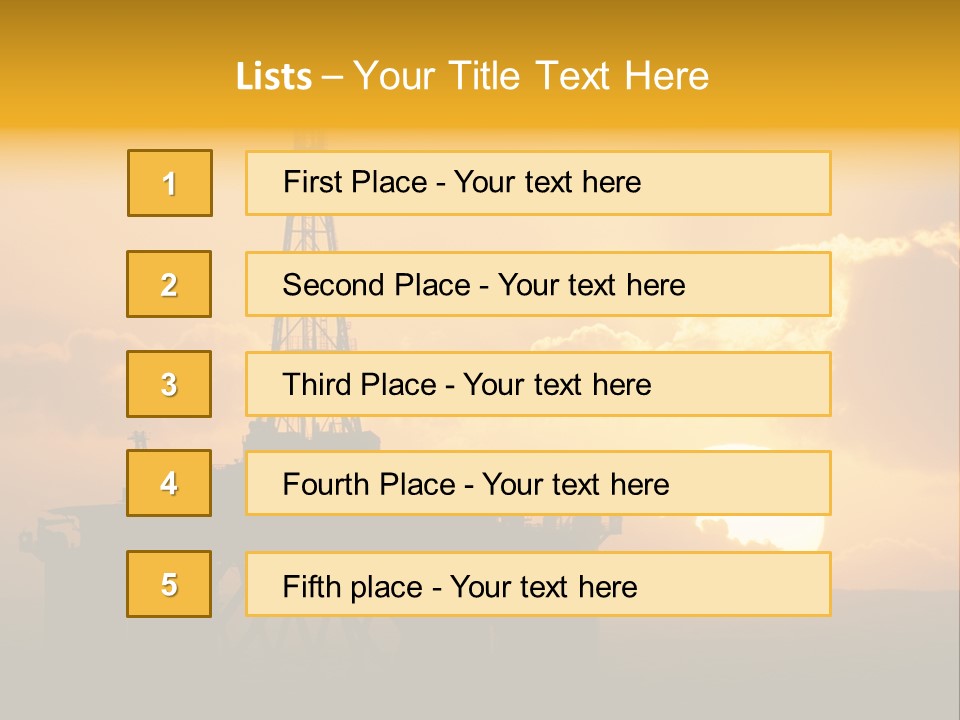 Sunset Oilrig Offshore PowerPoint Template