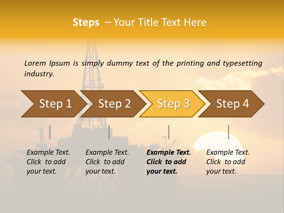 Sunset Oilrig Offshore PowerPoint Template