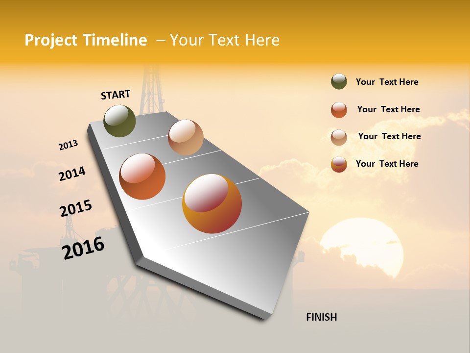 Sunset Oilrig Offshore PowerPoint Template