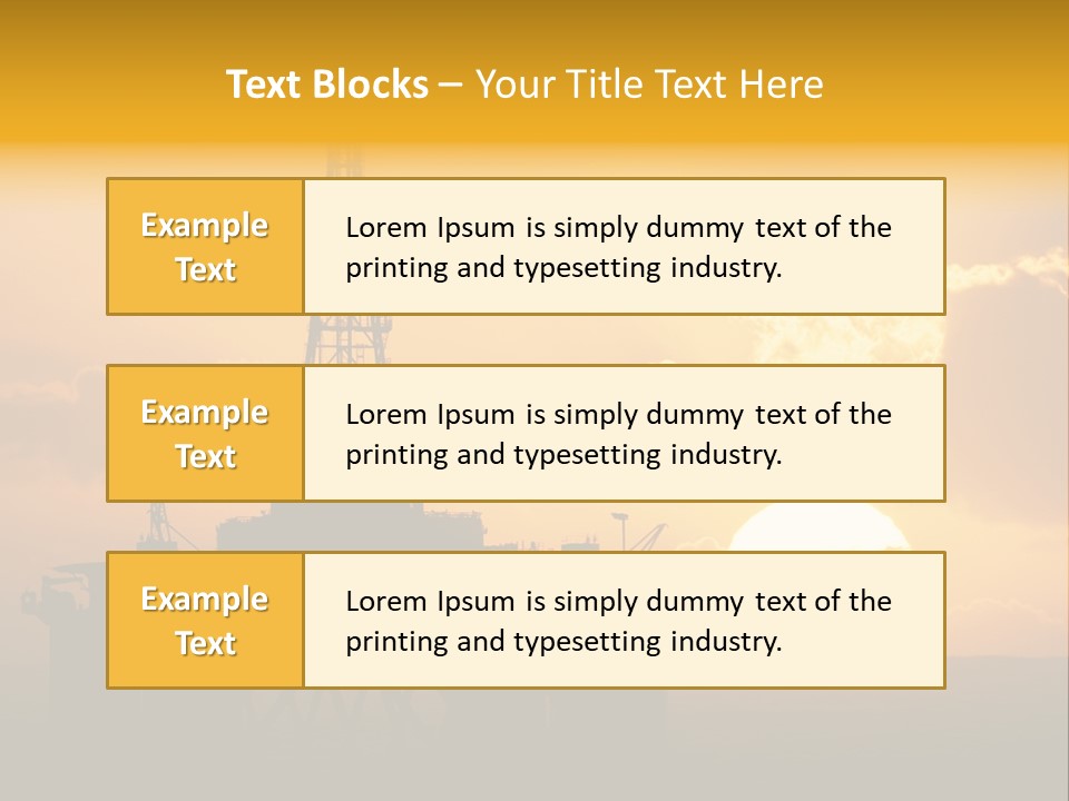 Sunset Oilrig Offshore PowerPoint Template