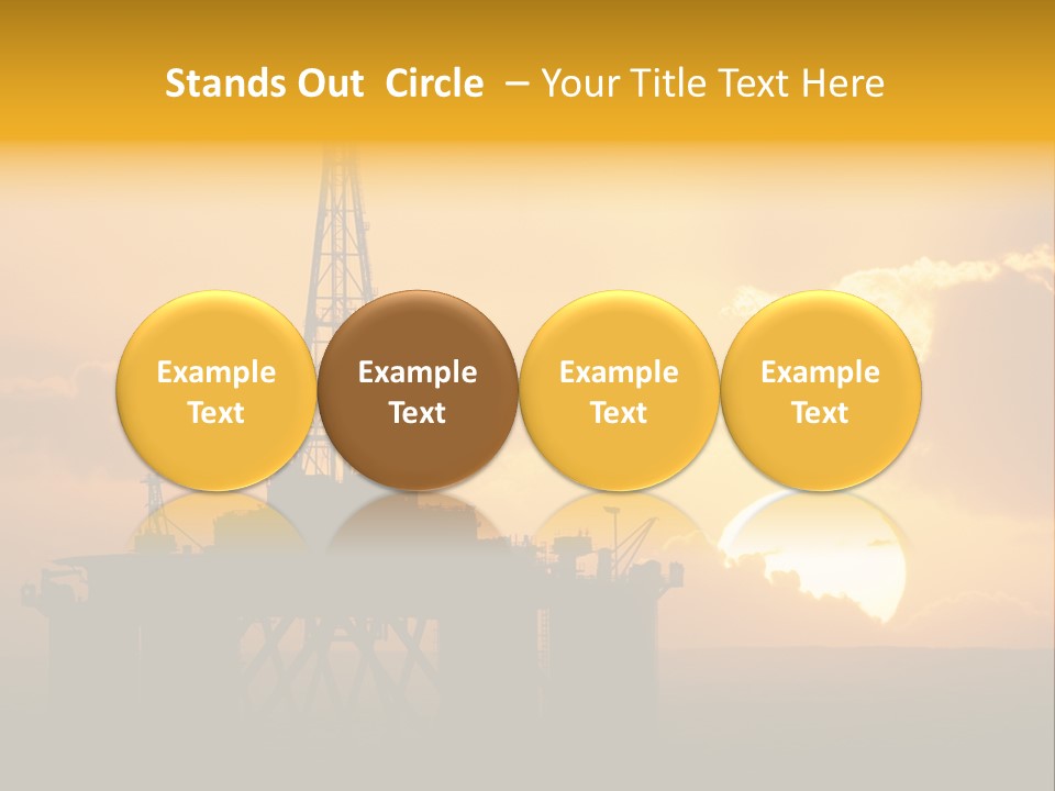 Sunset Oilrig Offshore PowerPoint Template