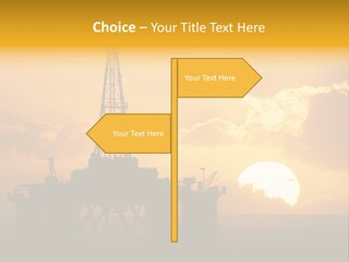 Sunset Oilrig Offshore PowerPoint Template