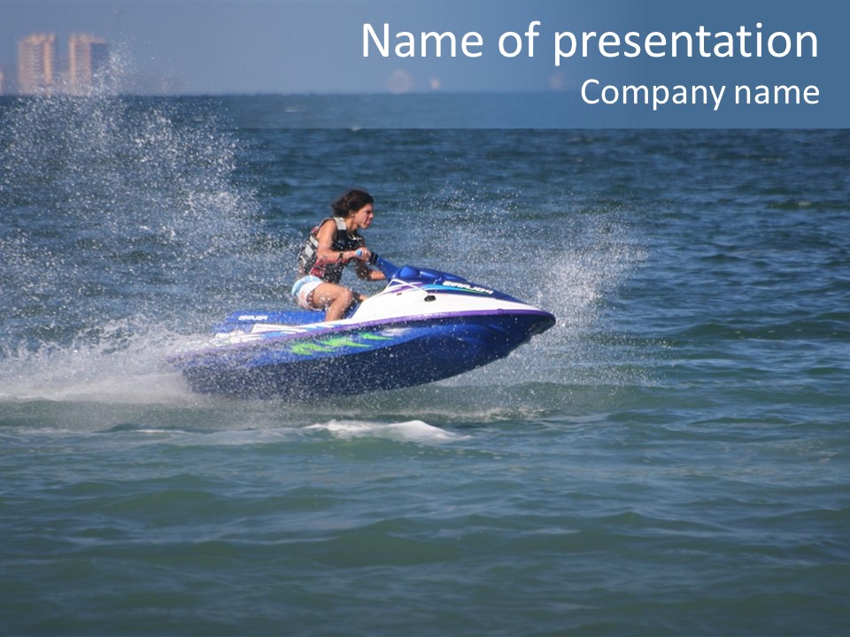 Sports Beach Jet Skier PowerPoint Template