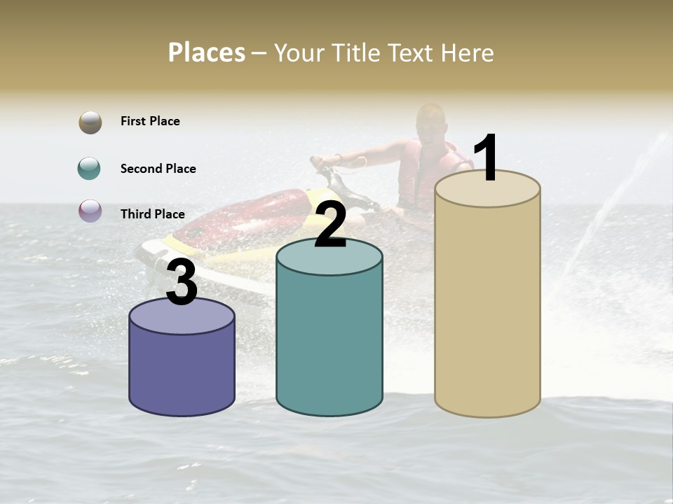 Jetski Scooter White PowerPoint Template