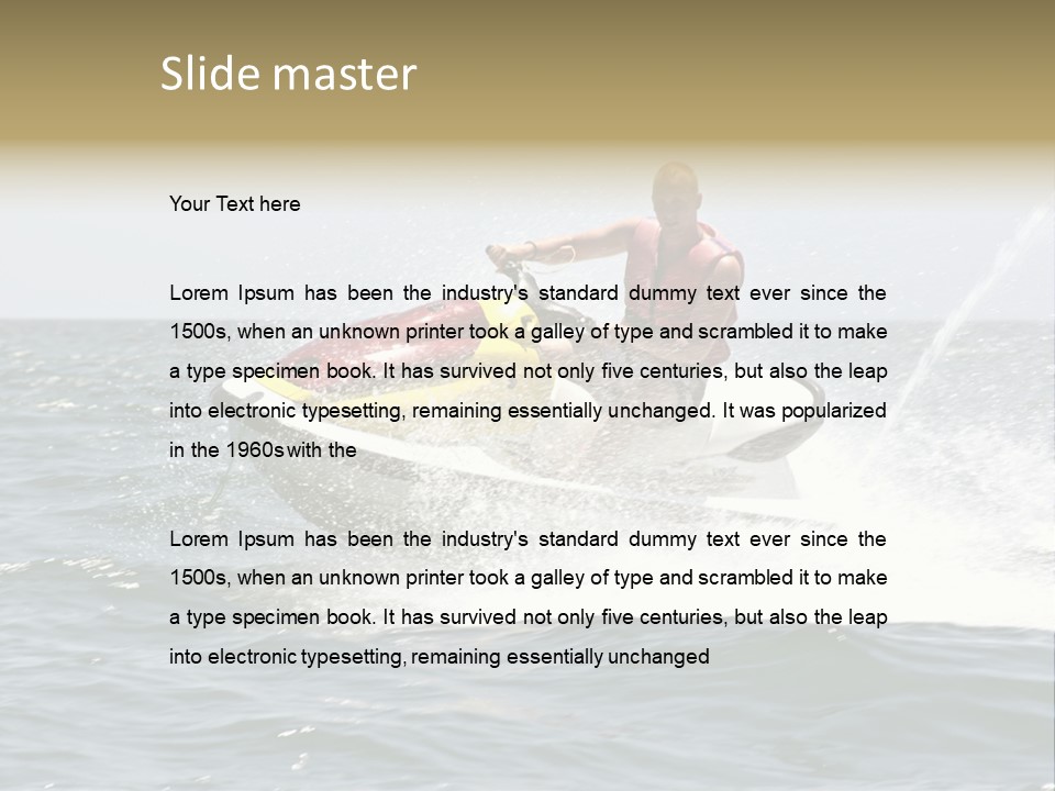 Jetski Scooter White PowerPoint Template