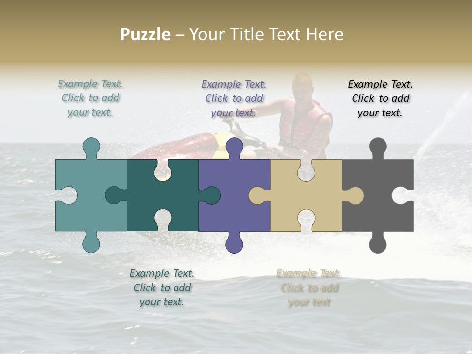 Jetski Scooter White PowerPoint Template