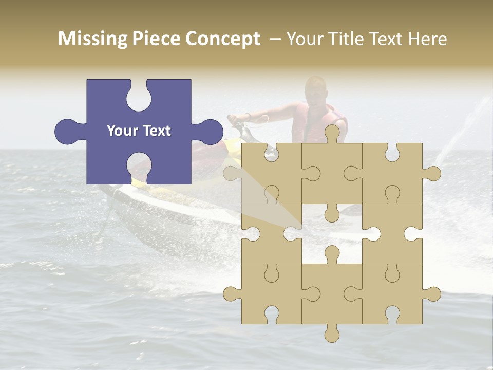 Jetski Scooter White PowerPoint Template