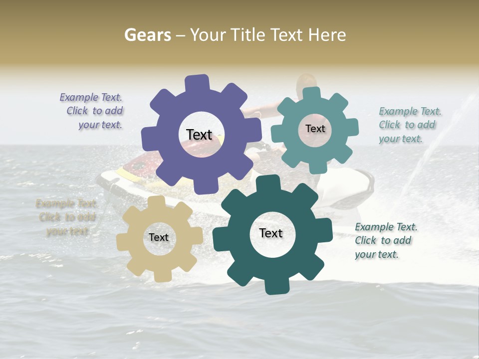 Jetski Scooter White PowerPoint Template