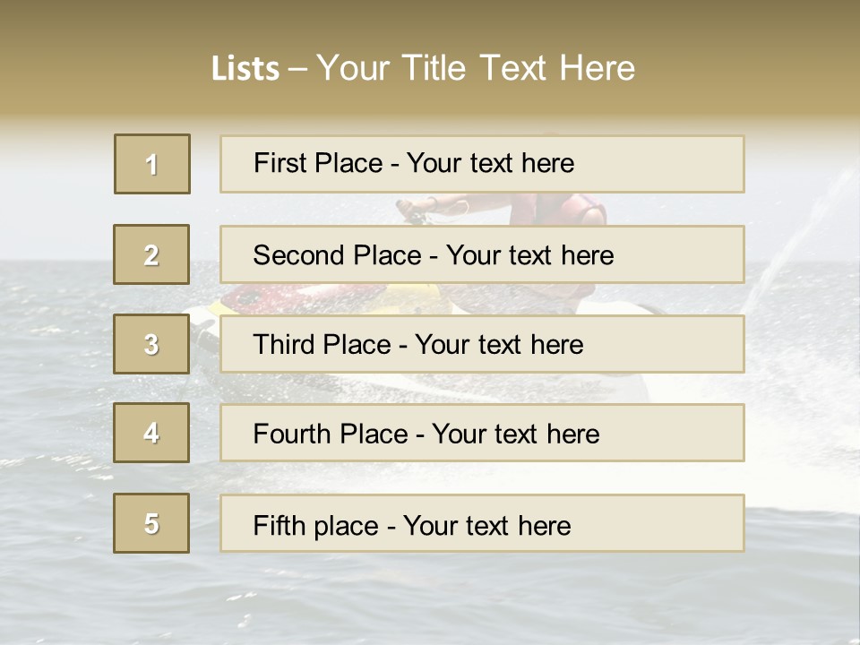 Jetski Scooter White PowerPoint Template