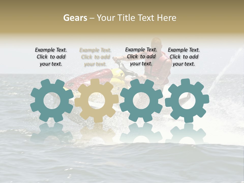 Jetski Scooter White PowerPoint Template