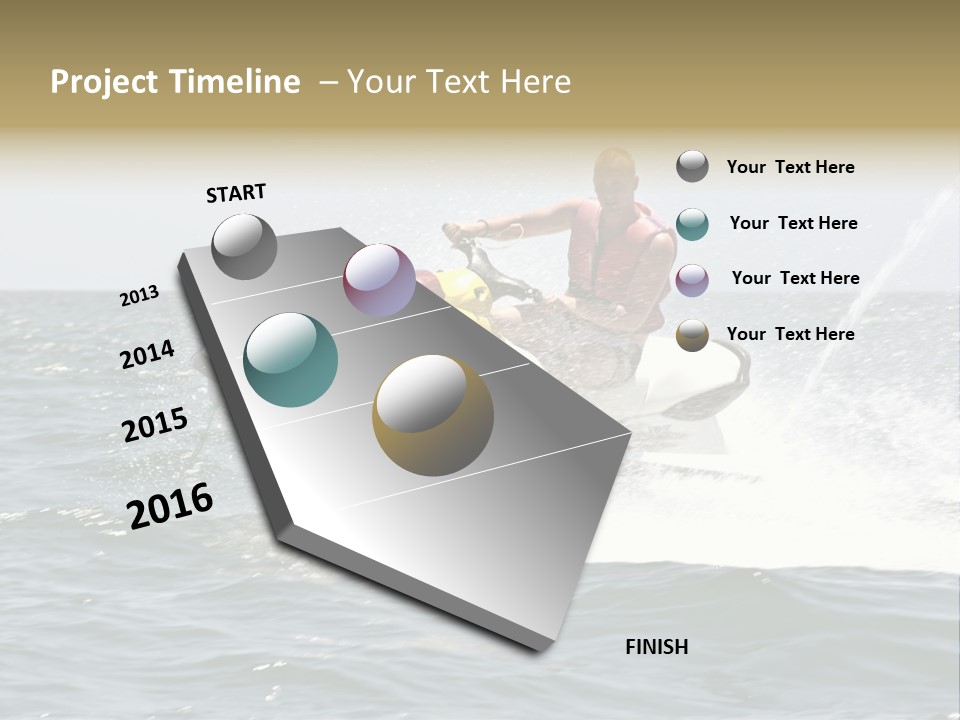 Jetski Scooter White PowerPoint Template
