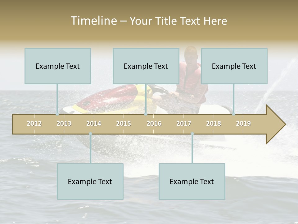 Jetski Scooter White PowerPoint Template