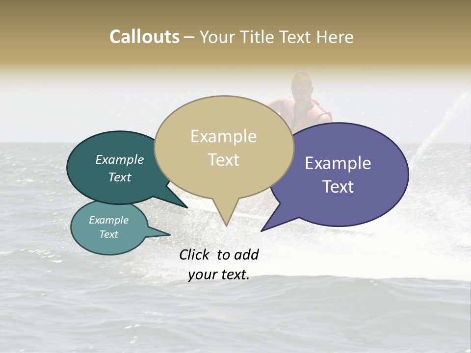 Jetski Scooter White PowerPoint Template