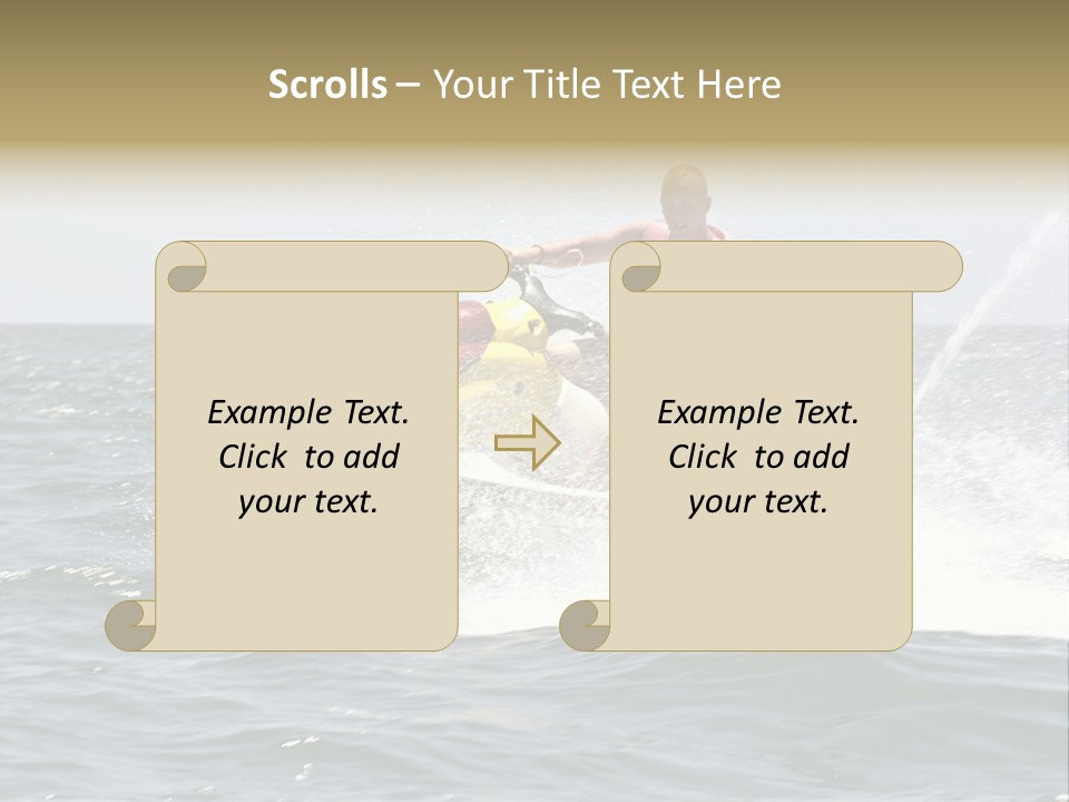 Jetski Scooter White PowerPoint Template