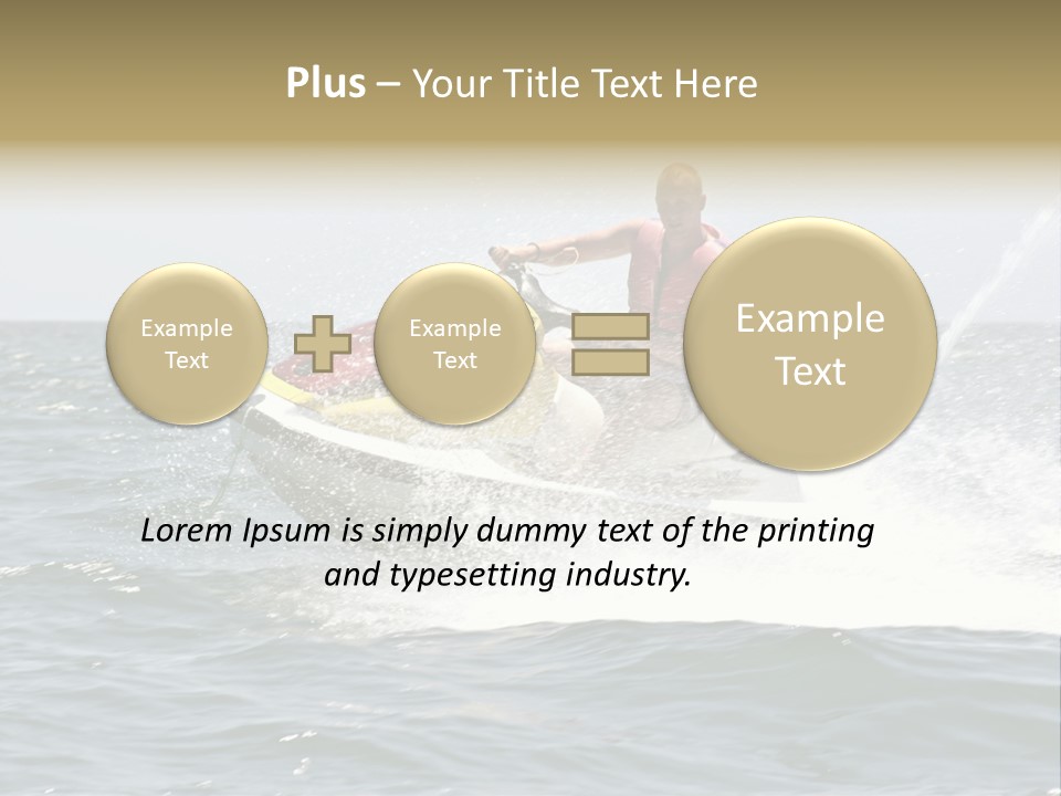 Jetski Scooter White PowerPoint Template