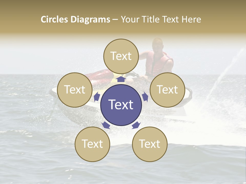 Jetski Scooter White PowerPoint Template