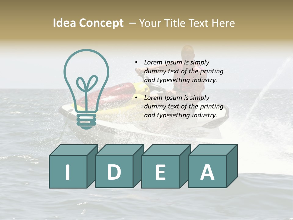 Jetski Scooter White PowerPoint Template