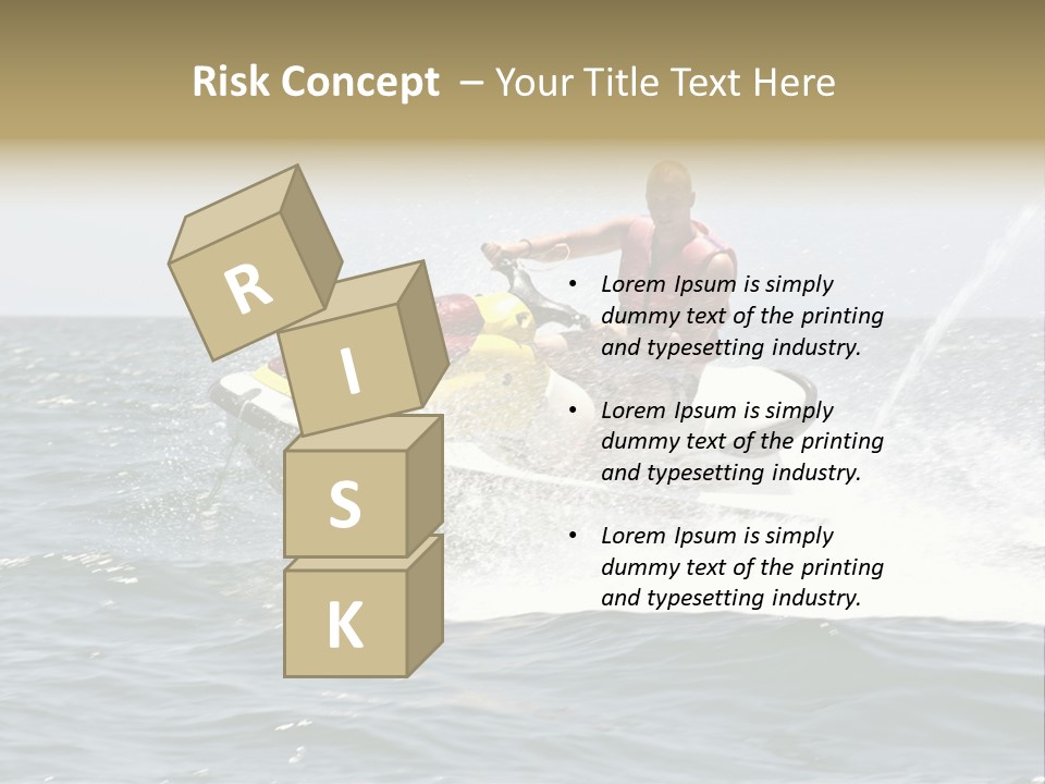 Jetski Scooter White PowerPoint Template