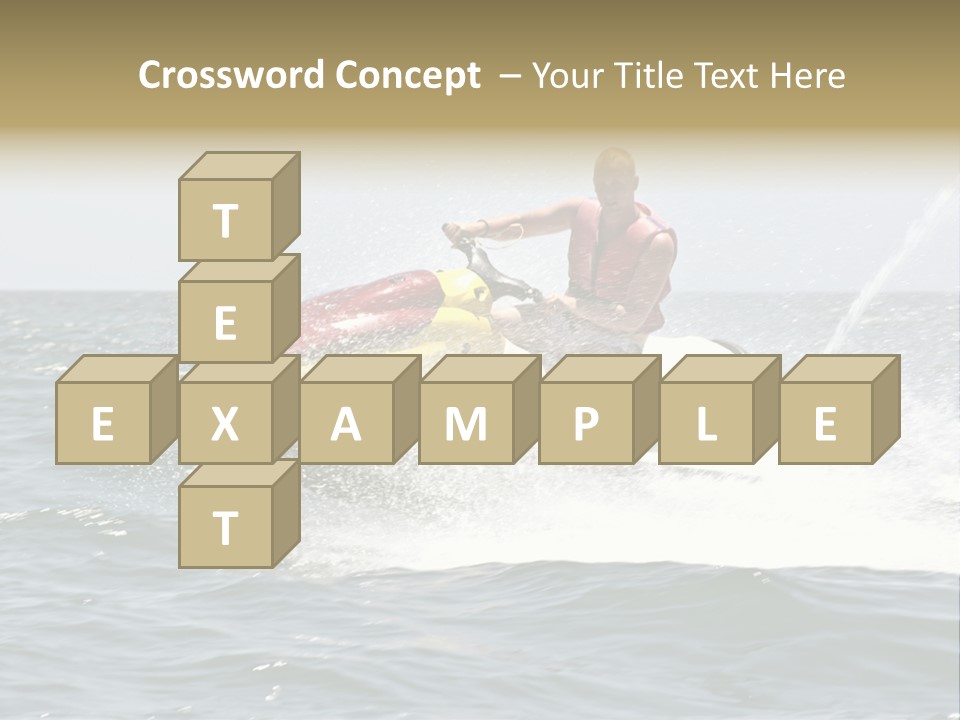 Jetski Scooter White PowerPoint Template