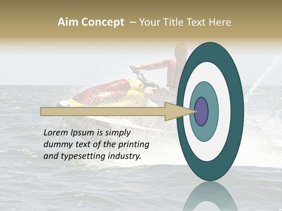 Jetski Scooter White PowerPoint Template