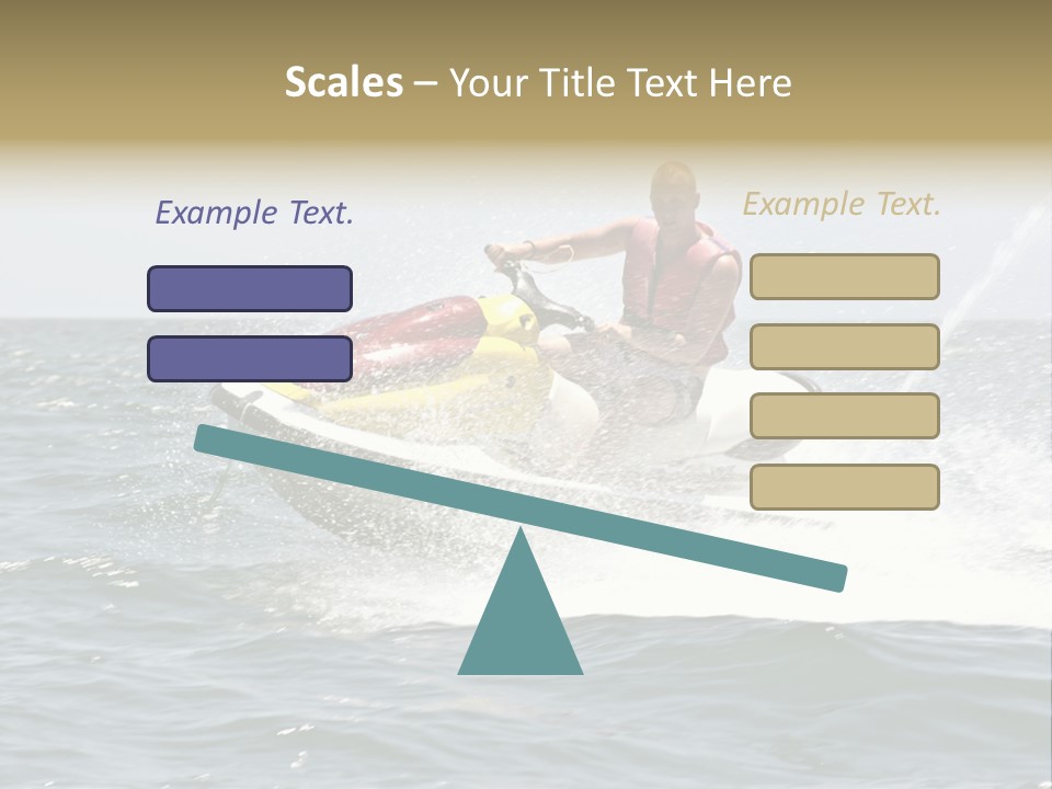 Jetski Scooter White PowerPoint Template