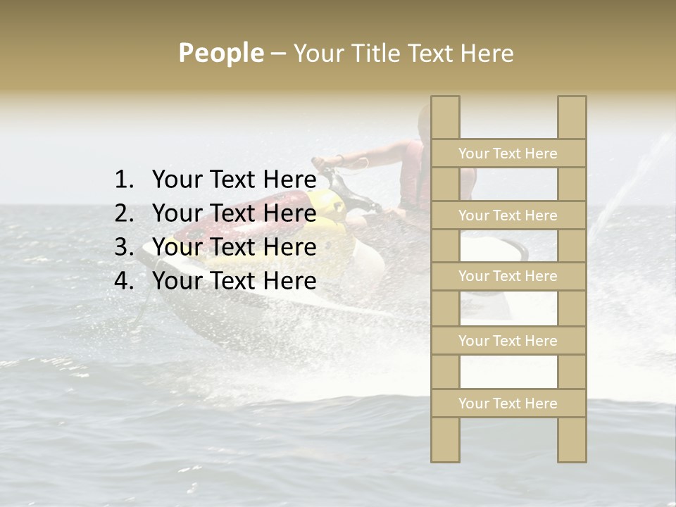 Jetski Scooter White PowerPoint Template