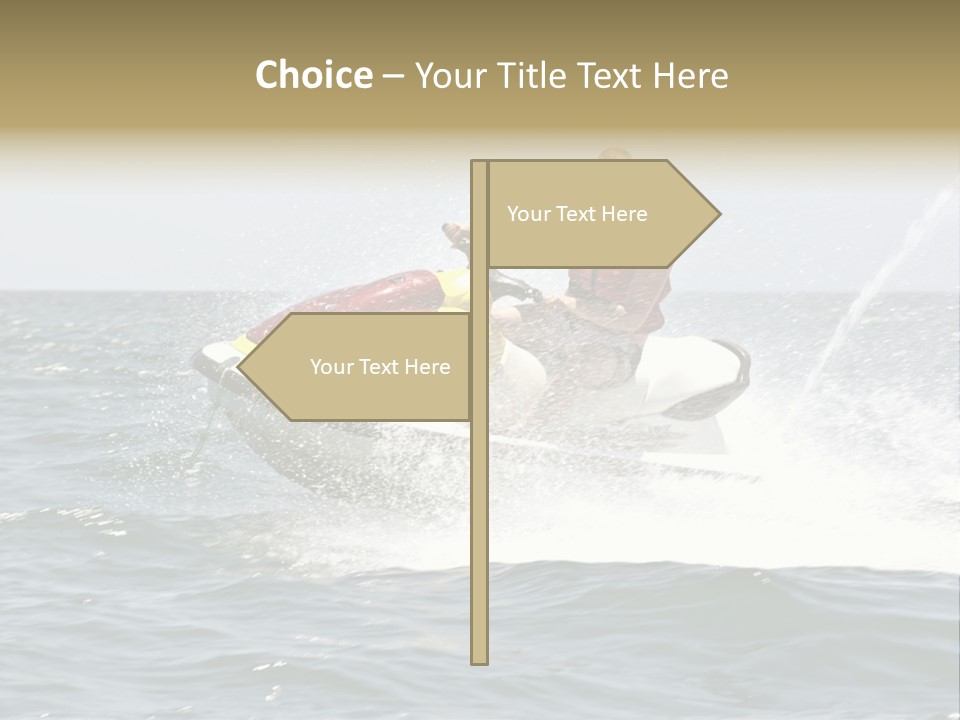 Jetski Scooter White PowerPoint Template
