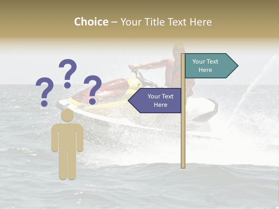 Jetski Scooter White PowerPoint Template