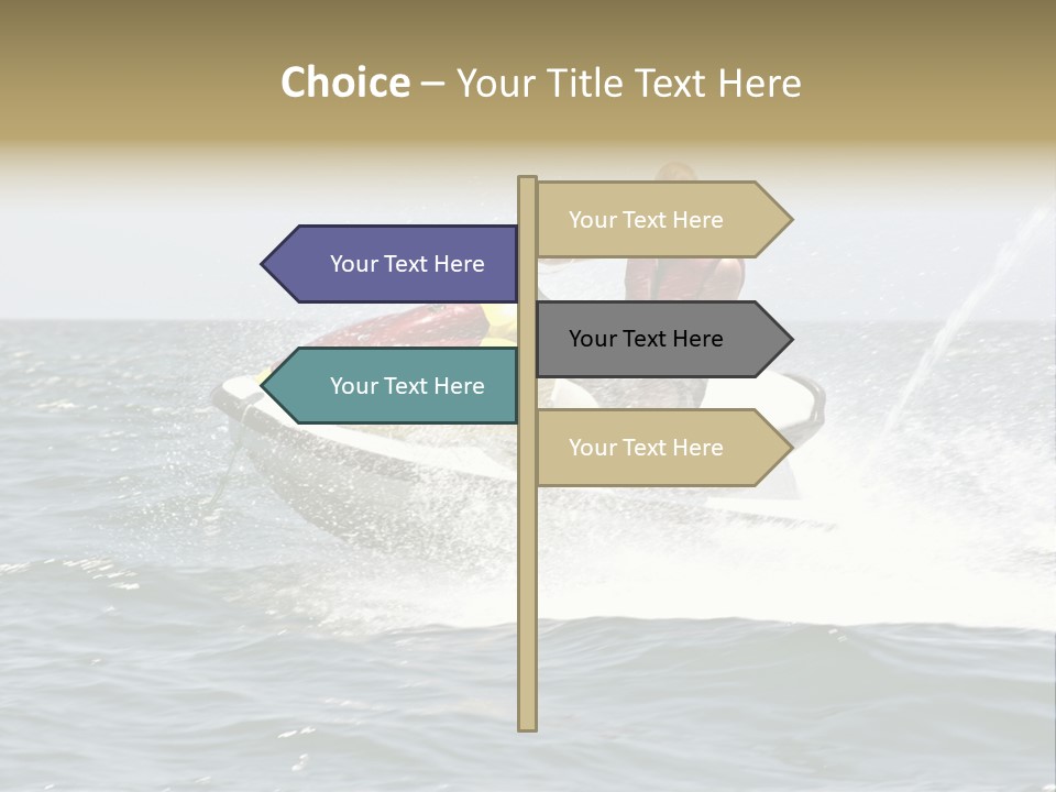 Jetski Scooter White PowerPoint Template