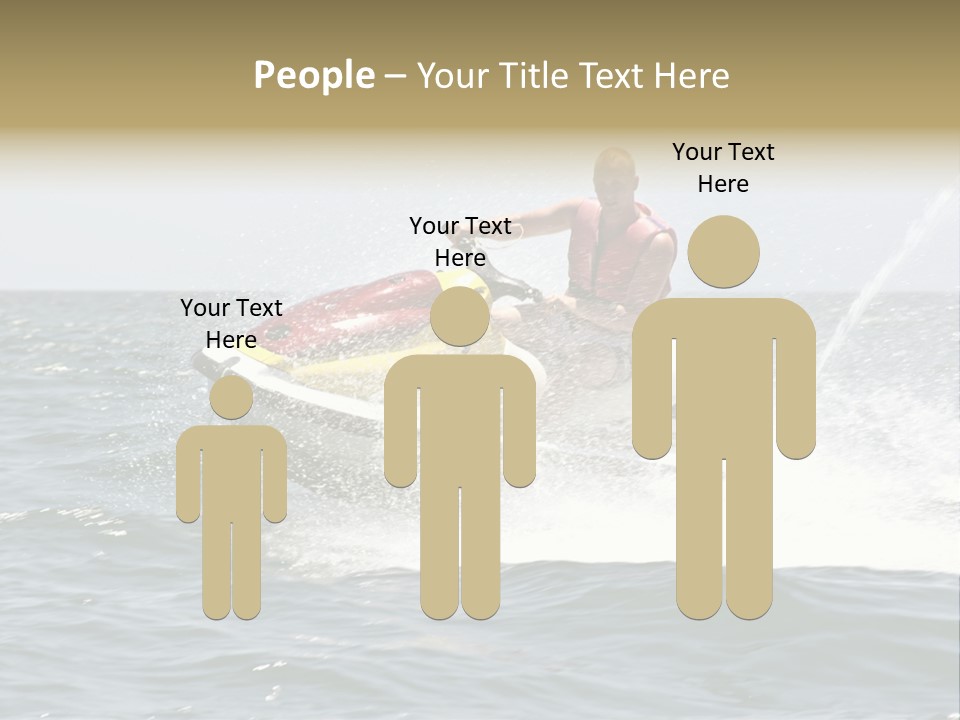 Jetski Scooter White PowerPoint Template