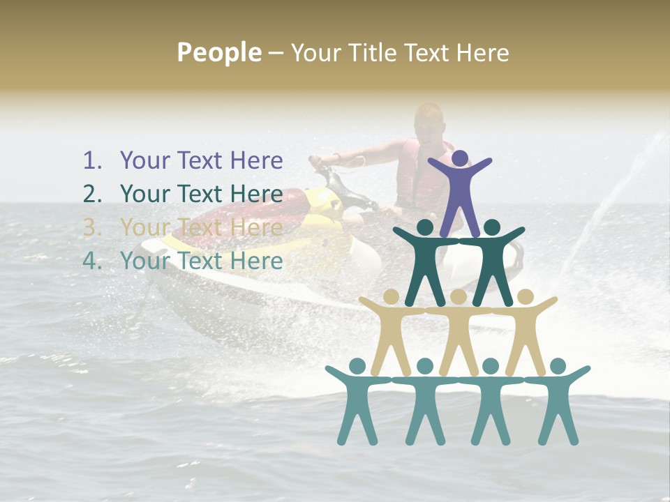 Jetski Scooter White PowerPoint Template