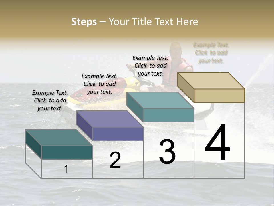 Jetski Scooter White PowerPoint Template