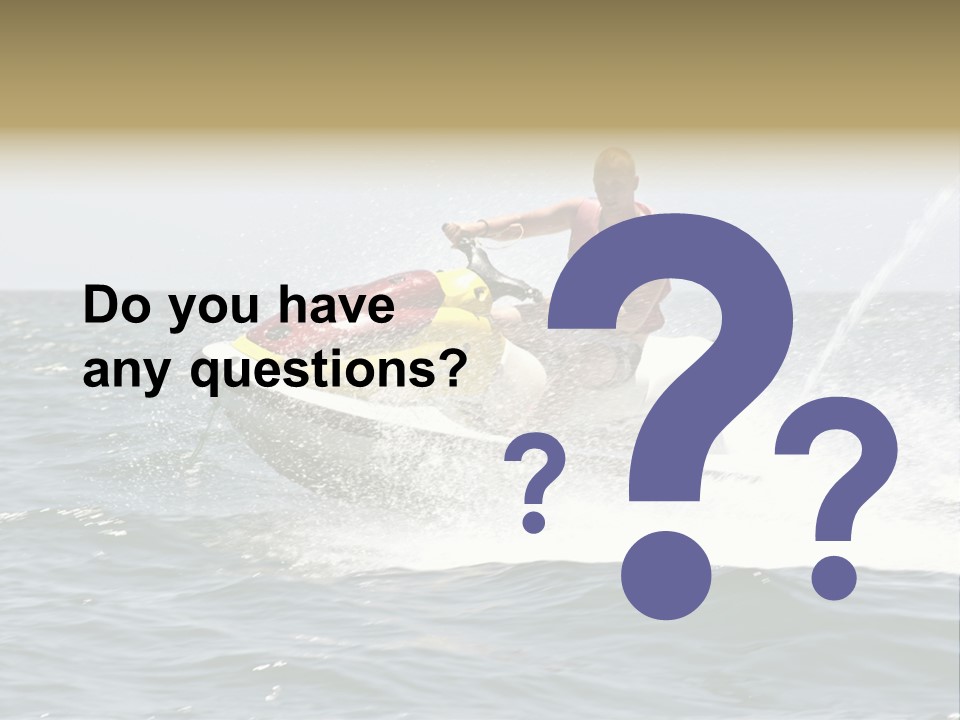 Jetski Scooter White PowerPoint Template