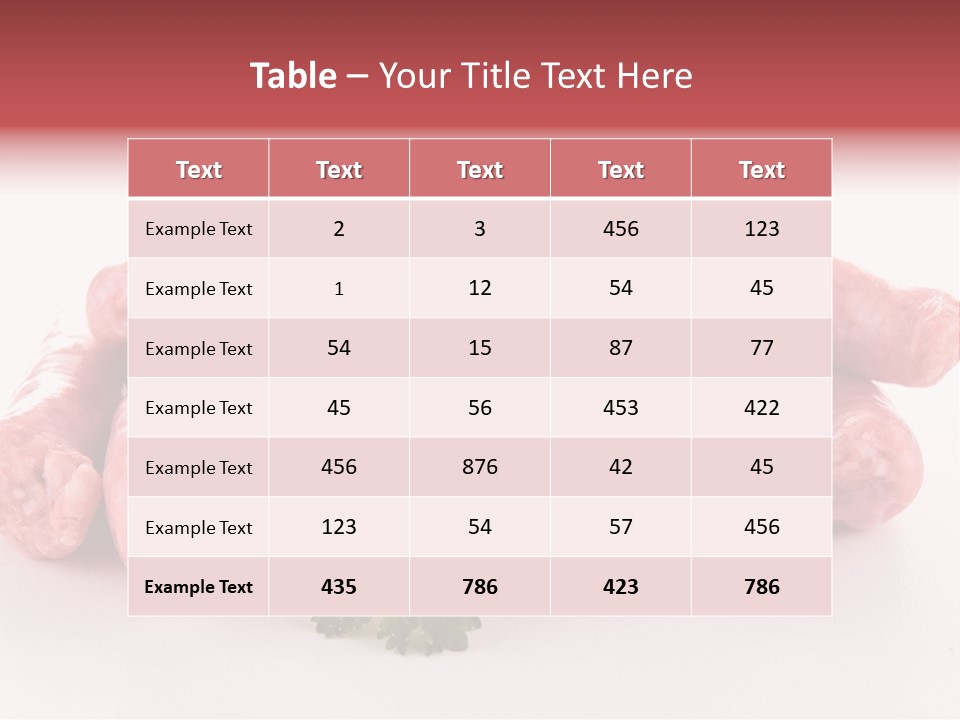 Sausage Pork Nutrition PowerPoint Template
