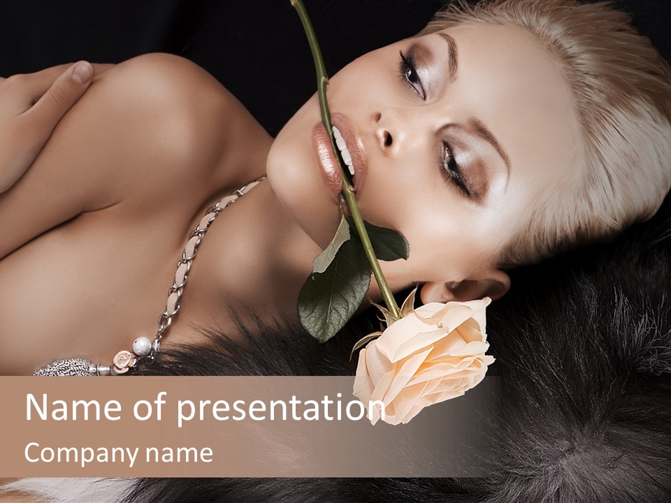 Young Girl Fur PowerPoint Template