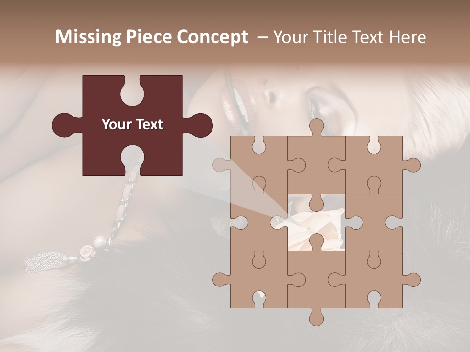 Young Girl Fur PowerPoint Template