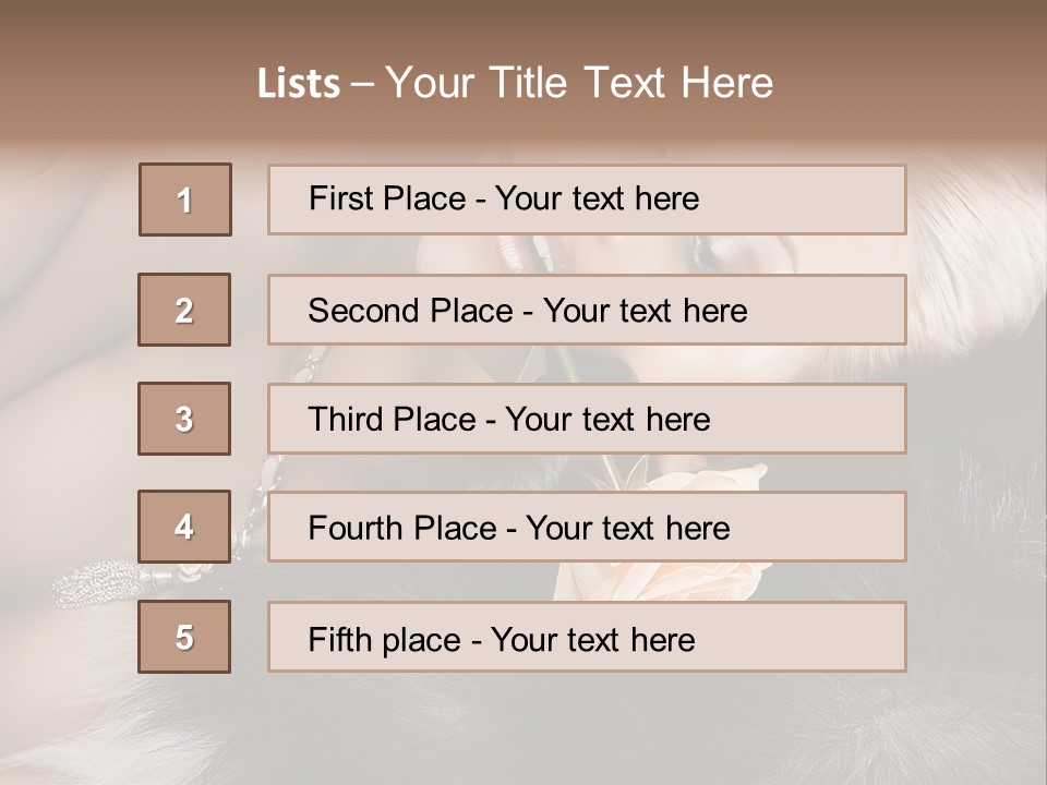 Young Girl Fur PowerPoint Template