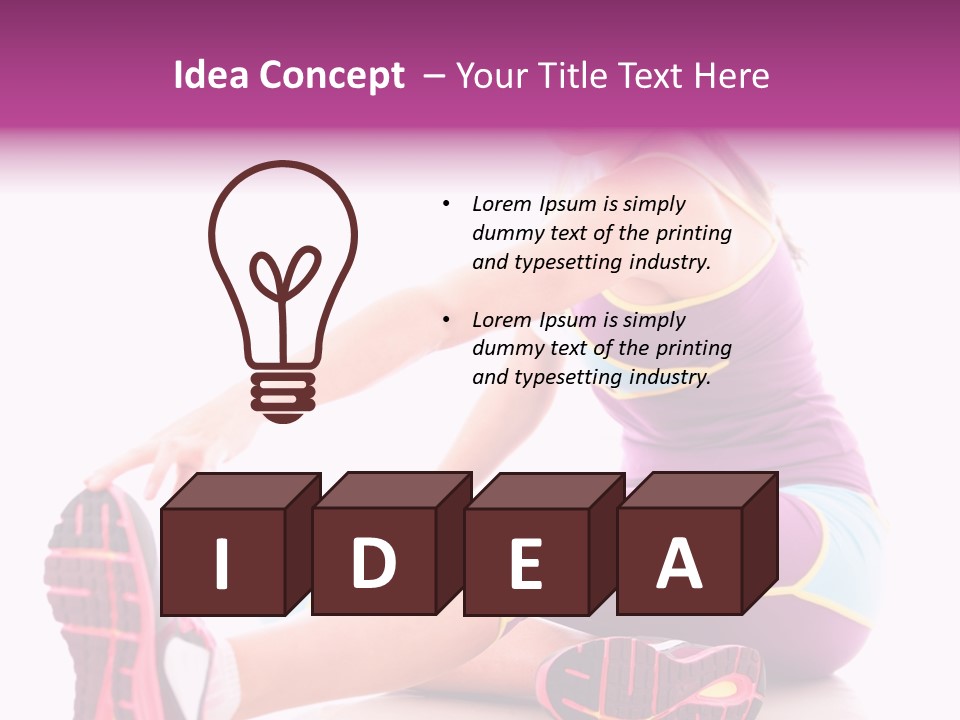 Isolated Woman Fit PowerPoint Template