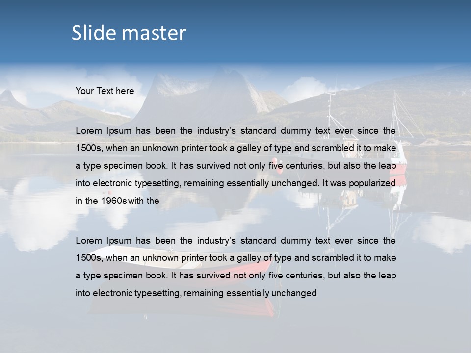 Two Boats In The Water With Mountains In The Background PowerPoint Template